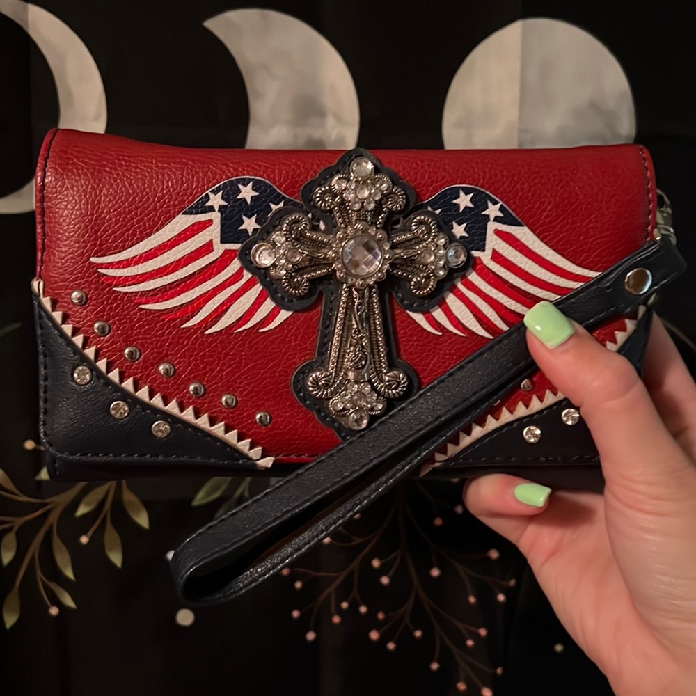 American flag wing wallet